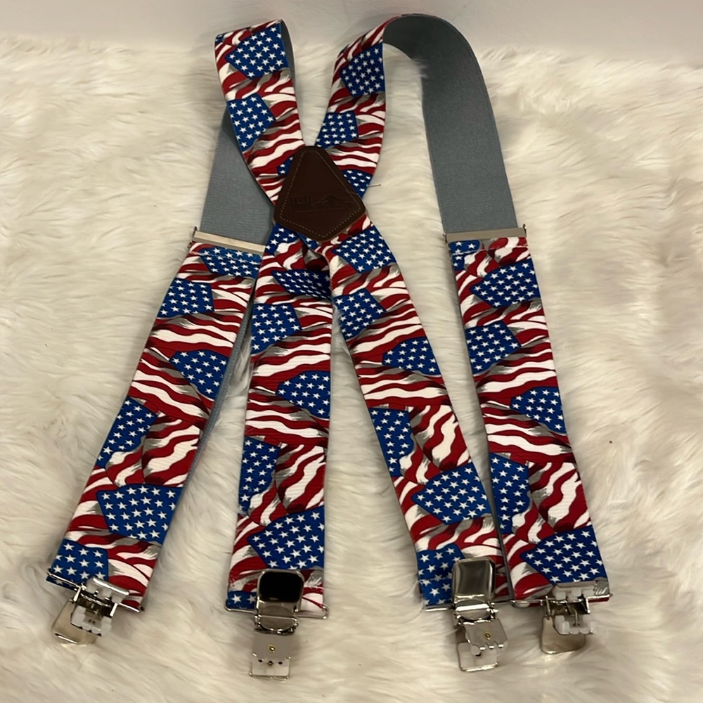 Hold Up 2” Wide Suspenders for Men Patriotic Contractor